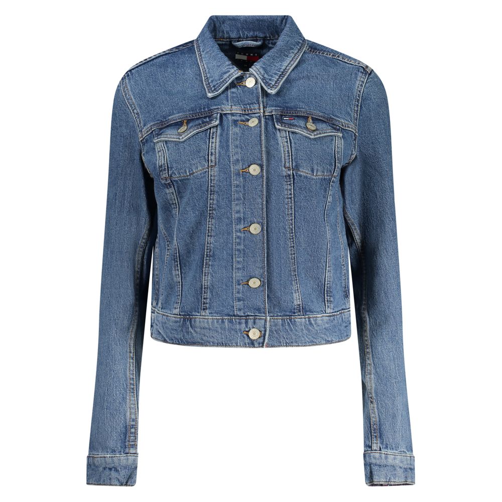 Blue Cotton Women Jacket