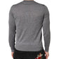 Gray Cashmere V-Neck Men Pullover Sweater