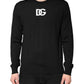 Black Wool DG Crew Neck Men Pullover Sweater