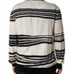 Black White Stripe CrewNeck Pullover Sweater