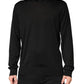 Black Silk Men Crew Neck Pullover Sweater