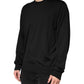 Black Silk Men Crew Neck Pullover Sweater