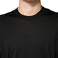 Black Silk Men Crew Neck Pullover Sweater