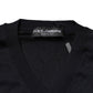 Black Cashmere V-Neck Men Pullover Sweater