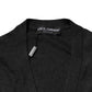 Black Cashmere Buttoned Men Cardigan Sweater