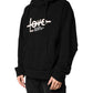 Black LOVE Cotton Hooded Sweatshirt Sweater