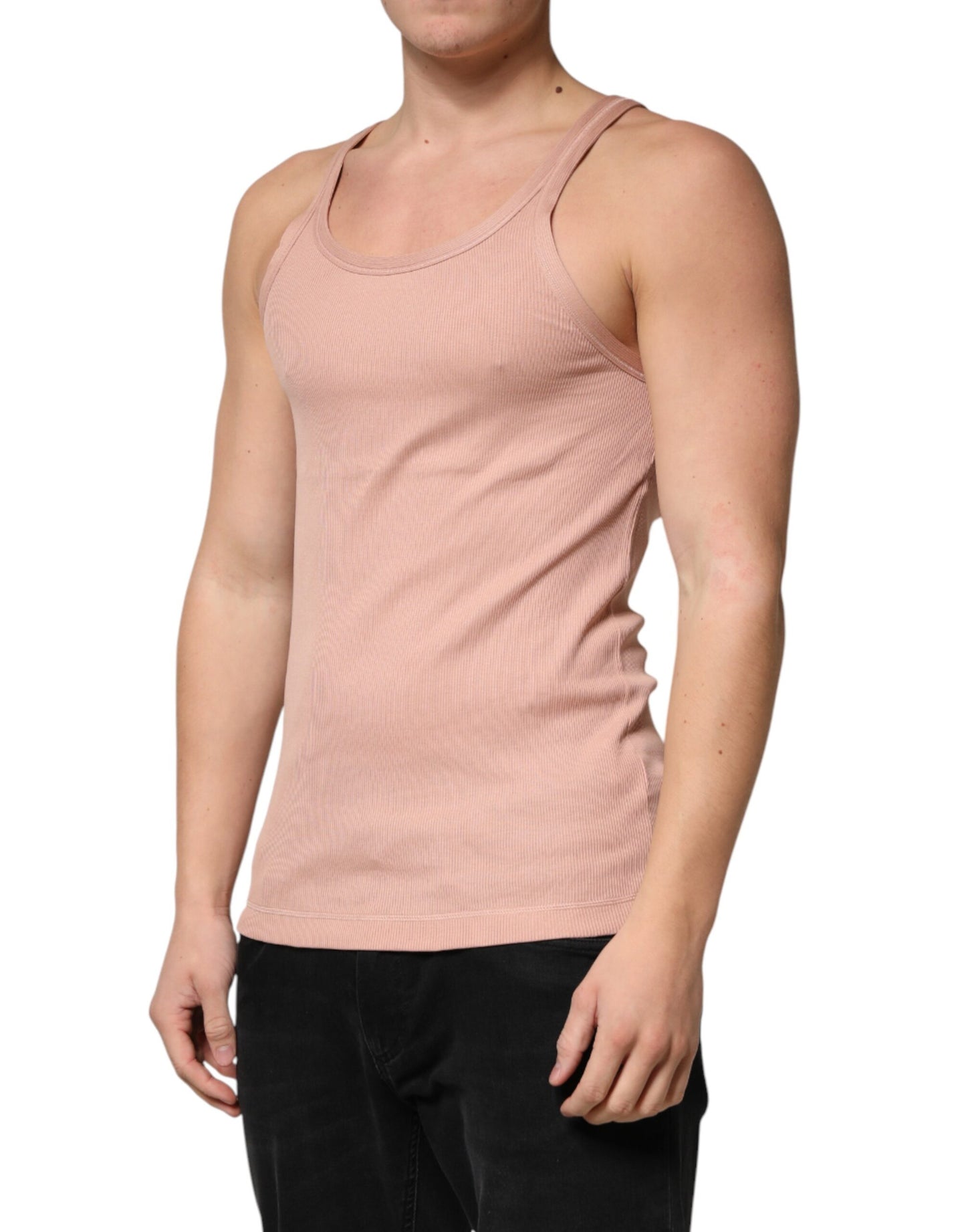 Pink Sleeveless Round Neck Tank Top  T-shirt