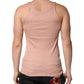 Pink Sleeveless Round Neck Tank Top  T-shirt