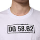 White Graphic Cotton Men Crew Neck T-shirt
