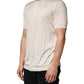 Off White Cotton Blend Men Henley T-shirt