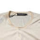 Off White Cotton Blend Men Henley T-shirt