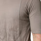 Gray Two Tone Cotton Round Neck Short Sleeves T-shirt