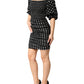 Black White Polka Dot Short Sleeves Mini Dress