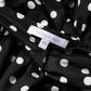 Black White Polka Dot Short Sleeves Mini Dress