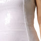 White Polyester Sleeveless Sheath Dress