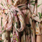 Pink Lily Print A-line Pleated Maxi Dress