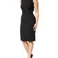 Black Sleeveless Sheath Knee Length Dress