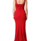 Red Embellished Bodycon Long Gown Dress