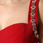 Red Embellished Bodycon Long Gown Dress
