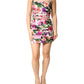 Multicolor Floral Ruched Silk Charmeuse Mini Dress