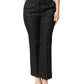 Black Floral Brocade High Waisted Trouser Pants