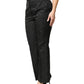 Black Floral Brocade High Waisted Trouser Pants