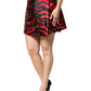 Black Red Jacquard High Waist Mini Skirt