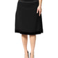 Black Mid Waist A-line Knee Length Skirt