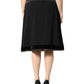 Black Mid Waist A-line Knee Length Skirt