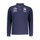 Blue Cotton Men Polo Shirt