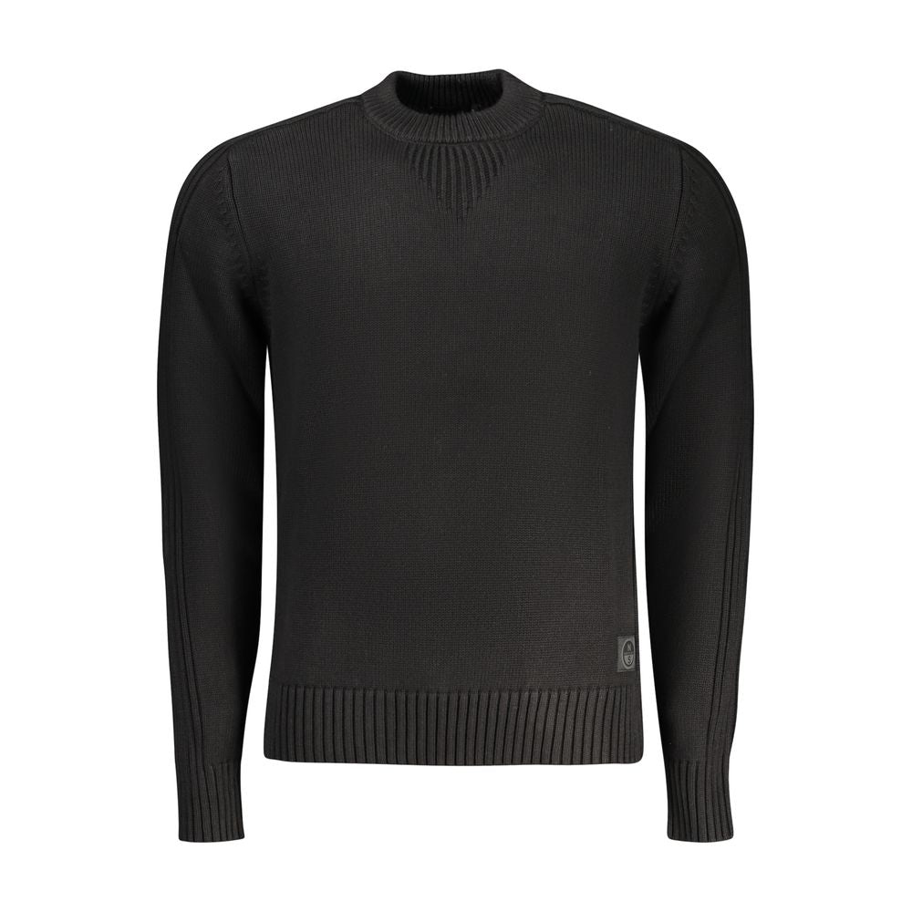Black Cotton Men Sweater