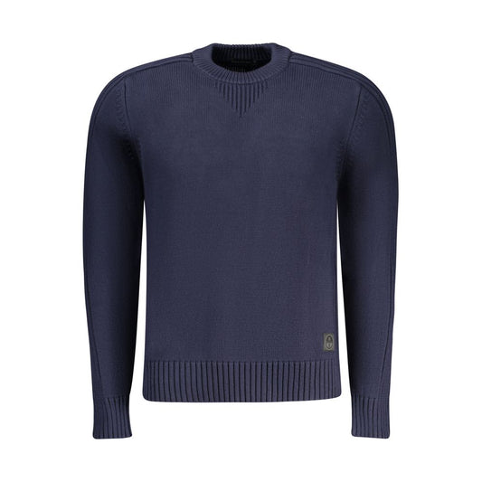 Blue Cotton Men Sweater