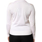 Cream Lace Knit Rose Button Cardigan Sweater