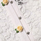 Cream Lace Knit Rose Button Cardigan Sweater