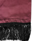 Maroon Silk Satin Fringes Neck Foulard Scarf