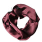 Maroon Silk Satin Fringes Neck Foulard Scarf