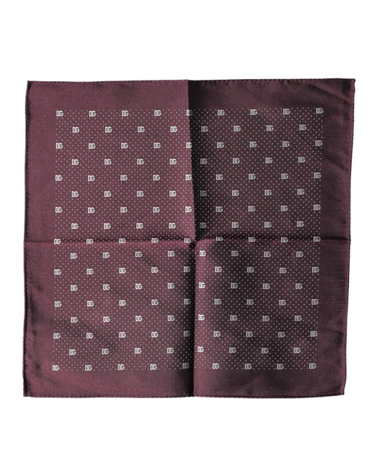 Maroon Logo Silk Square Handkerchief  Scarf