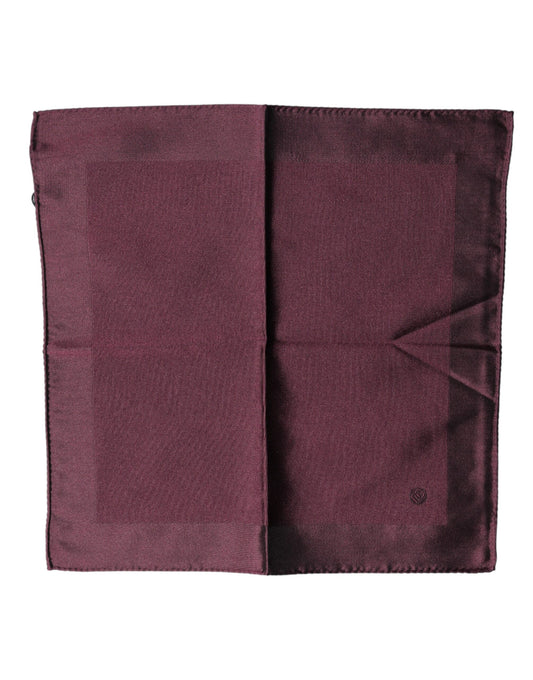 Maroon Logo Silk Square Handkerchief Scarf