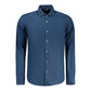 Blue Cotton Men Shirt