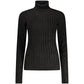 Black Viscose Women's Turtleneck Sweater
