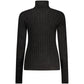 Black Viscose Women's Turtleneck Sweater