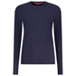 Blu Viscose Donna Maglia