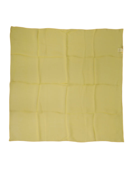 Yellow Silk Neck Wrap Square Foulard Scarf