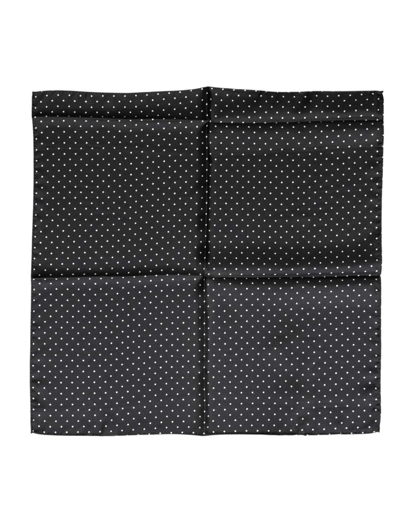 Black Polka Dot Silk Square Foulard Scarf