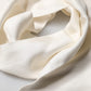 White Satin Silk Fringes Neck Foulard  Scarf