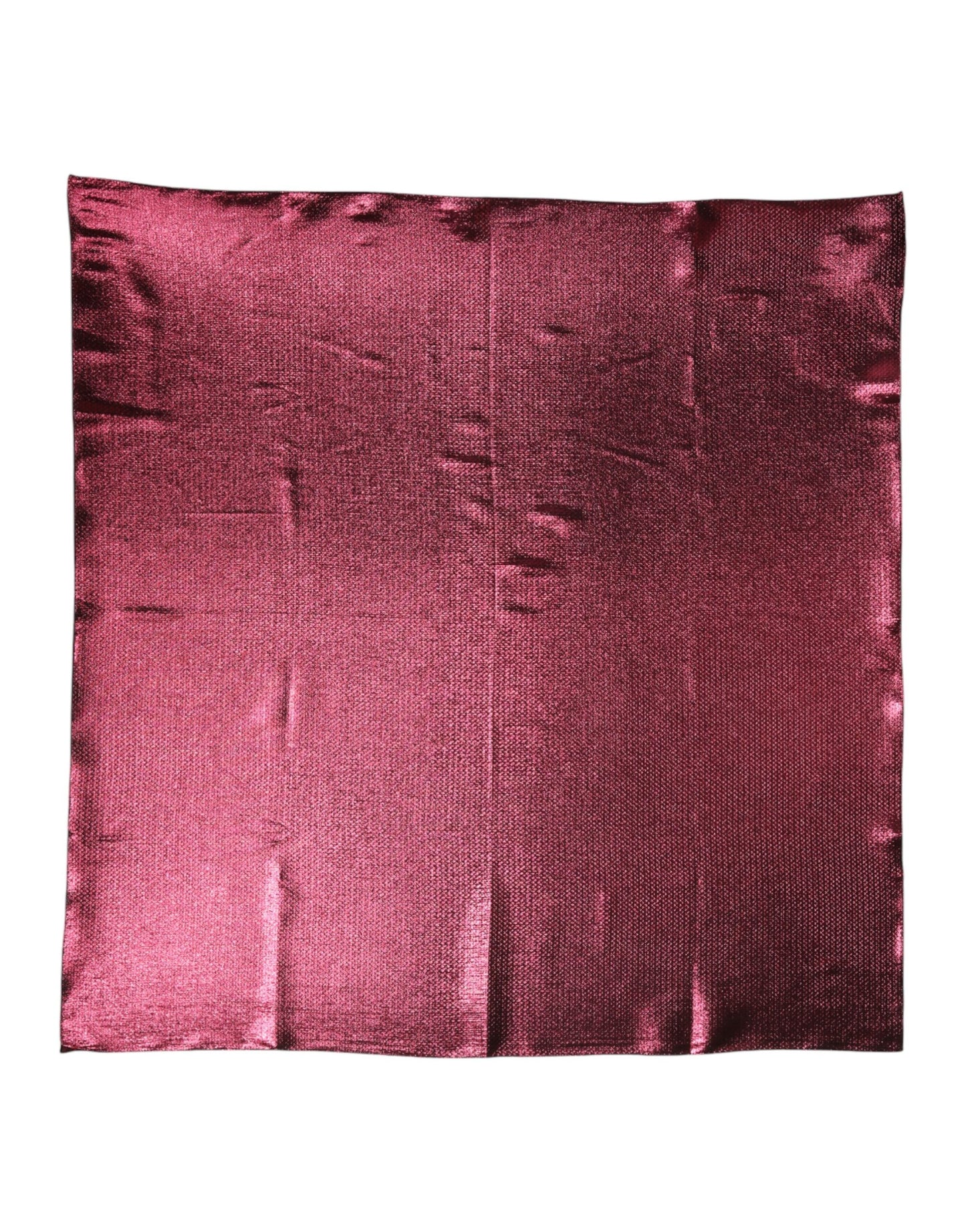 Metallic Pink Silk Square Foulard Scarf