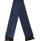 Navy Blue Silk Fringes Neck Foulard Scarf