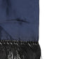 Navy Blue Silk Fringes Neck Foulard Scarf