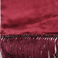 Red Satin Silk Fringes Neck Foulard Scarf
