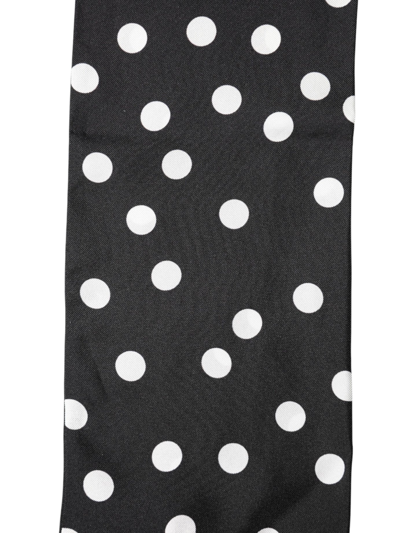 Scarf Black Polka Dot Silk Neck Wrap Foulard